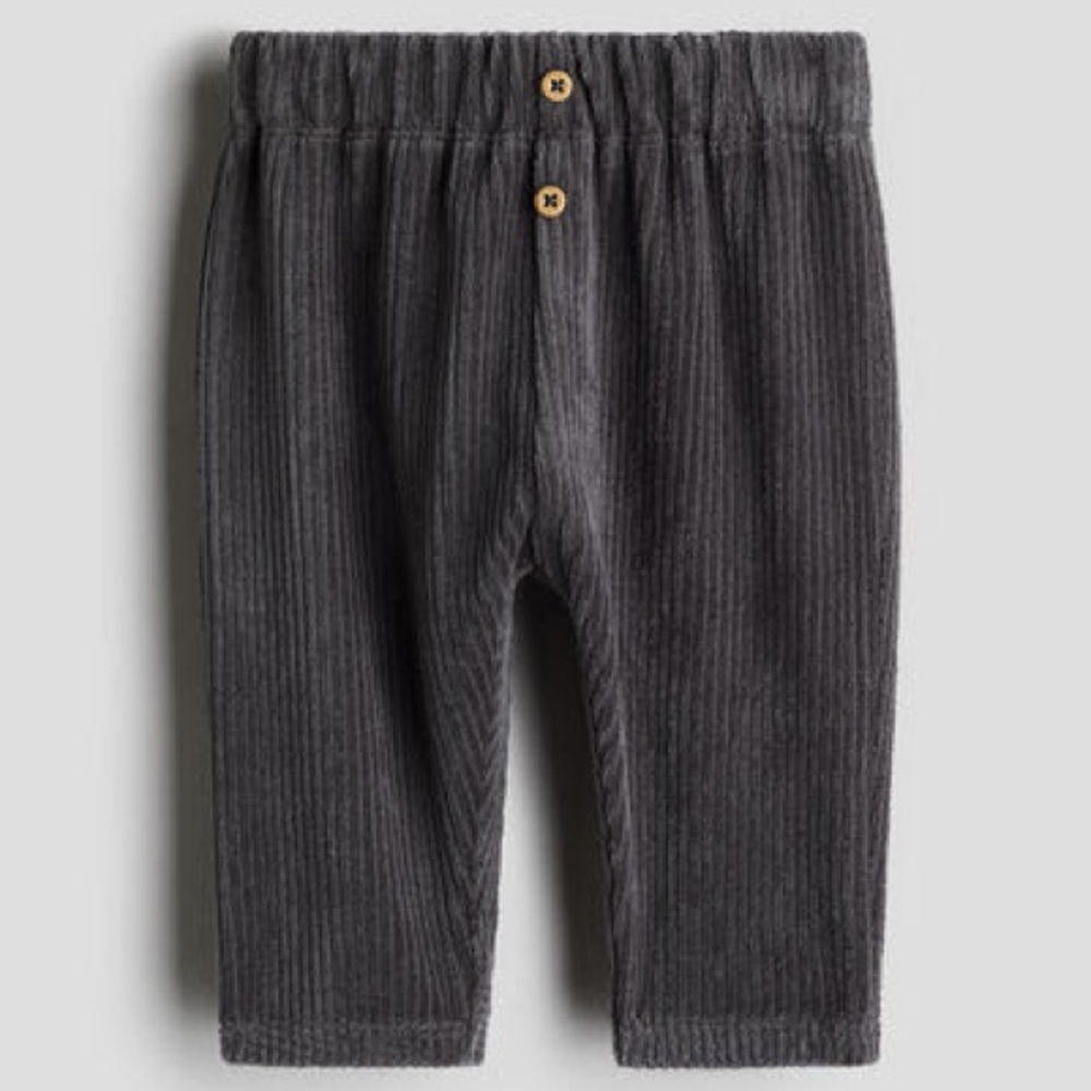 H&M Charcoal Ribbed Velour Pants